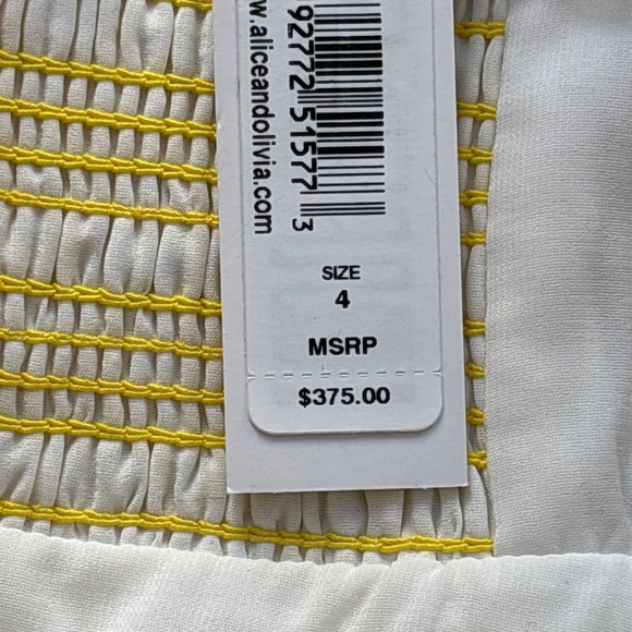 Alice+Olivia Yellow and white floral mini dress SIZE (4) - Picture 4 of 4